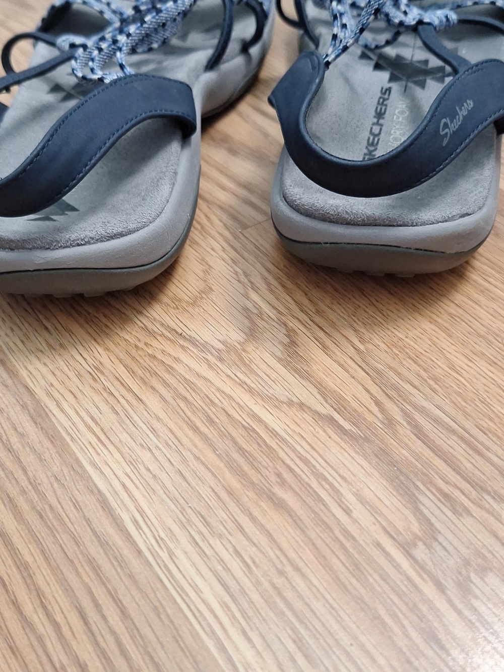 Skechers Reggae Stretch Appeal Z-Gore Slingback Women's Navy and Gray Sandals - Picture 4 of 10